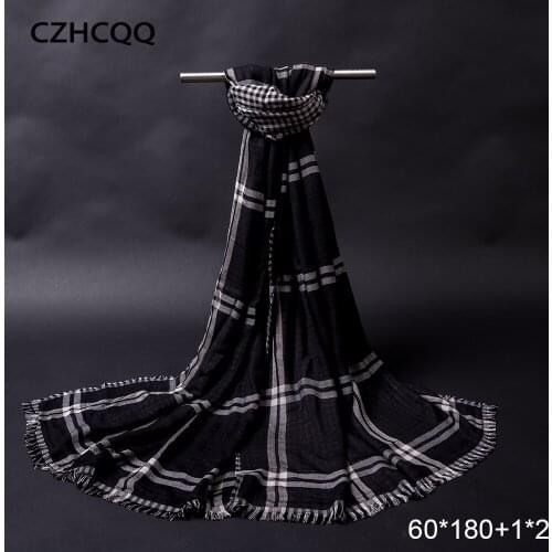 New Winter Cotton Men Scarves Women Business Sjaal Plaid Shawl Male Wraps Foulard Female Oversized Thick Male Scarf Women 2019