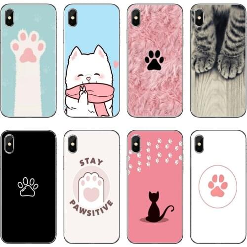 Cute Cat Paw Transparent Phone Case For iPhone 12 11 Pro Max Mini XS Max XR X 8 7 Plus 6 6S Plus 5 5S SE 2020