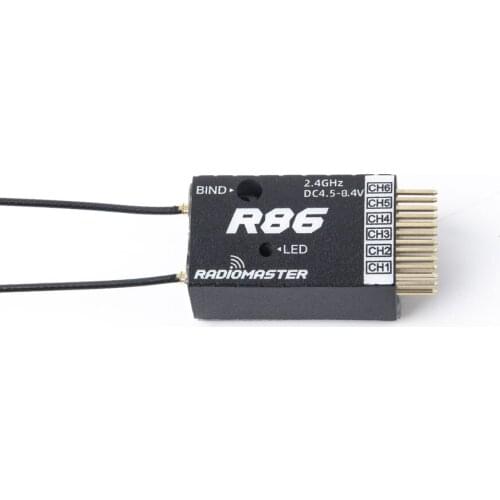 RadioMaster R86 2.4GHz 6CH Over 1KM PWM Nano Receiver Compatible FrSky D8 Support Return RSSI for RC Drone