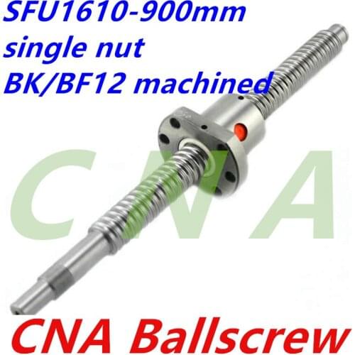 SFU1610 900mm 16mm Ball screw SFU1610 length 900 mm plus 1pcs RM1610 1610 Ballnut CNC DIY Carving machine BK/BF12 machined