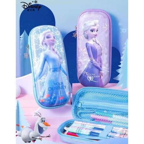 Disney Frozen School Bag For Girl Pencil Case Stationery Set Primary Student Orthopedic Shoulder Backpack Kids Birthday Gifts