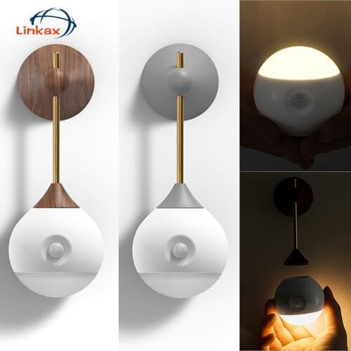 Modern LED wall Lamp Light Sensor and PIR Motion Sensor Light Sconce Bedroom Foyer Washroom Living Room Rechargeable Wall Light