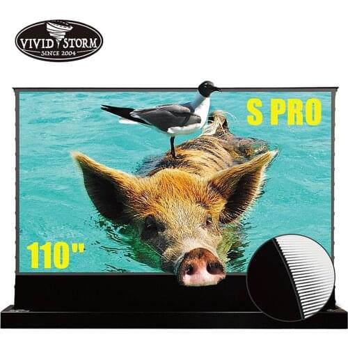 VIVIDSTORM S PRO 110 Inch Electric Rollable Screen for Ambient Light Rejecting Ultra Short Throw Laser 4k Projector