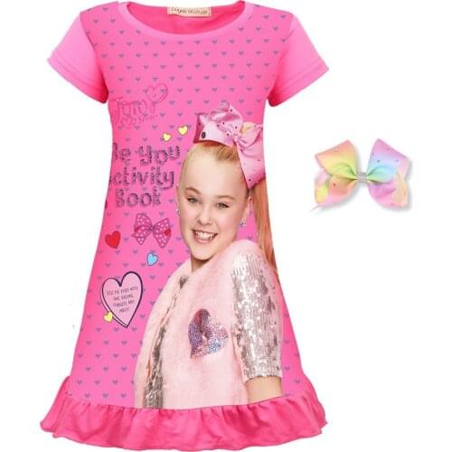 High quality Girls Dresses jojo siwa Dress sleepwear Kids pajamas fashion Design Children girl Clothes Princess Vestidos 6-14Y