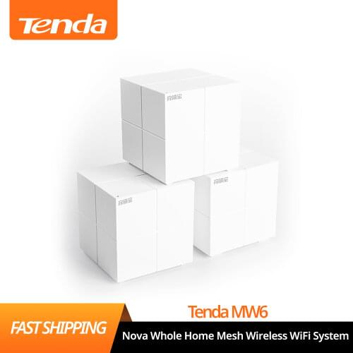 Tenda MW6 Nova Whole Home Mesh Wireless WiFi System with 11AC 2.4G/5.0GHz WiFi Wireless Router and Repeater, APP Remote Manage