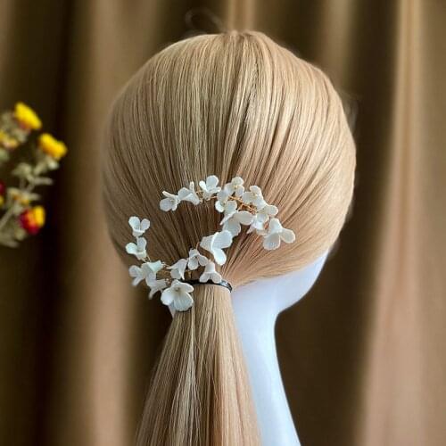 Gold Bridal Hair Pins Bridal Clips Porcelain Flower Wedding Headpiece Handmade Women Hair Accessories Pearls Jewelry диадема