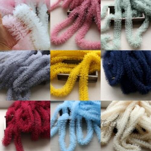 1Meter Mesh Pleated Lace Ribbon DIY Apparel Sewing & Fabric Baby Tutu Skirt Cake Dress Decoration 6CM Wide Lace Tape