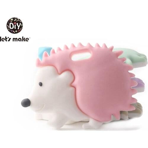 Lets Make 1pc Silicone Cartoon Porcupine Food Grade Silicone Teether Sensory Toys Teething Jewelry Baby Nursing Accessories