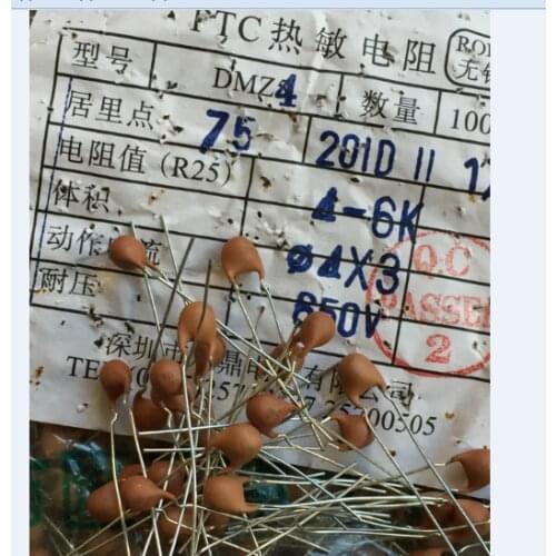 10pcs/lot PTC right temperature DIP thermistor MZ4 4-6K MZ5 800-1300R 75C Positive temperature thermistor