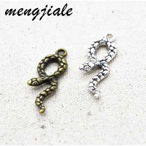 10pcs Wholesale Metal Alloy Snake pendants Charms For Making DIY Handmade Jewelry Findings
