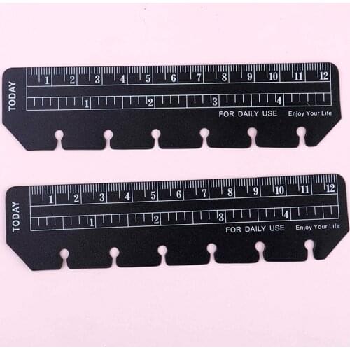 2PCS fine office school index ruler bookmark notebooks accessories classic PVC 6 /7holes ruler for binder planner notebooks