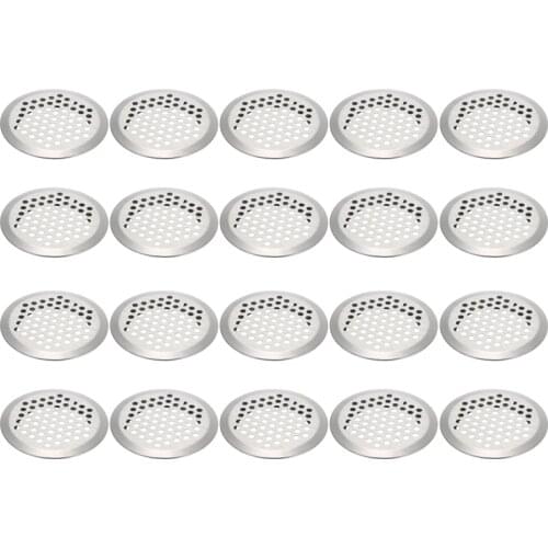 20pcs Air Vent Cupboard Exhaust Ventilation Grille Set Stainless Steel Slotted Grille For Wardrobe Air Circulation Parts