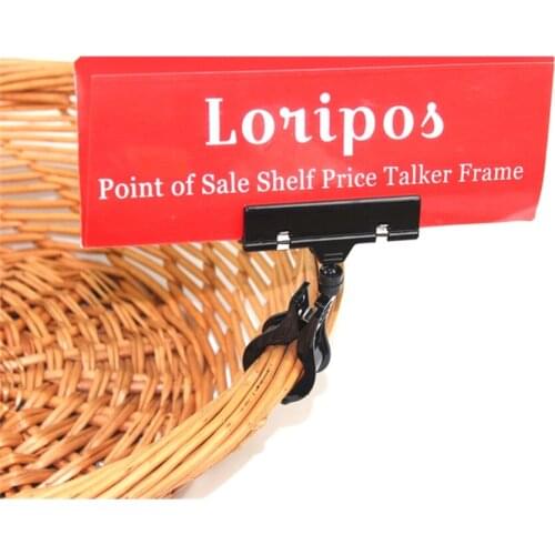 20 Pcs Supermarket Merchandise Price Tag Display Clip Sign Label Holders Rotatable Black Pop Advertising Paper Note Memo Clip