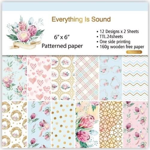 24Pcs/Lot Color Wall Retro Material Papers DIY Scrapbooking Album Diary Gift Decorative Paper Scrapbooking Paper