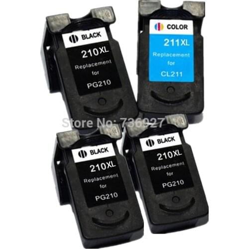 3BK+1C compatible Ink Cartridge PG210 CL211 PG-210 CL-211 XL For Canon, PIXMA iP2702 MP240 MP250 MP480 MX340 MX35 printer