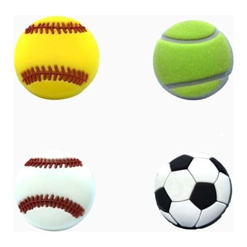 4pcs/lot custom High quality balls Shoe Charms with tags PVC bebes Accessories Croc Charms JIBZ Shoe Decoration for boy Kid Gift