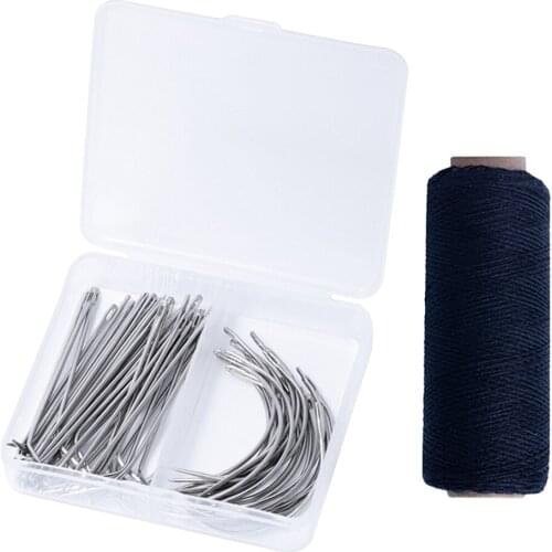 72 Pieces/Set Wig Needles Thread, 50 Pieces T Wig Pins And 20 Pieces C Curved