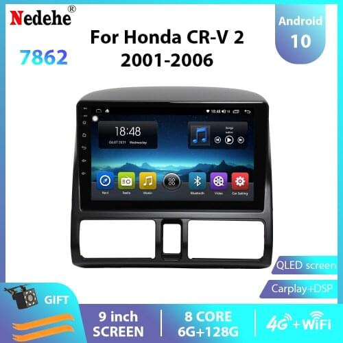 6G+128G Android 10.0 Car Radio Stereo Multimedia Audio Video Player 2din For Honda CRV 2001 2002 -2006 GPS Bluetooth Carplay 4G