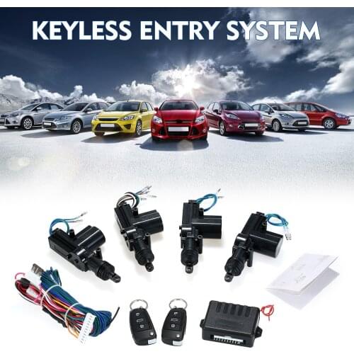 12V Car Remote Central Kit Car Keyless Entry System with 2 Remote 4 Door Lock Actuator Universal Car Central Lock Kit For Car