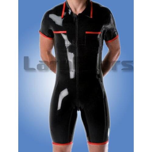 100% Glued Handmade New Latex Rubber Catsuit Suit Zentai Bodysuit Man Leotard