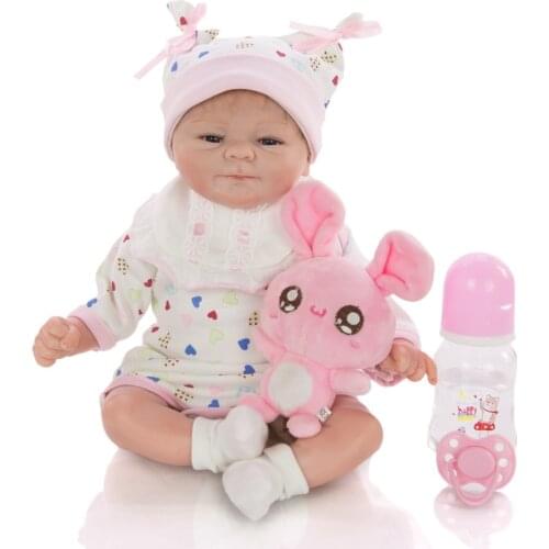 KEIUMI Baby Reborn Real Soft Silicone bebe reborn Dolls Birthday Gifts Fashion Stuffed Doll Toys Playmate 17"43cm