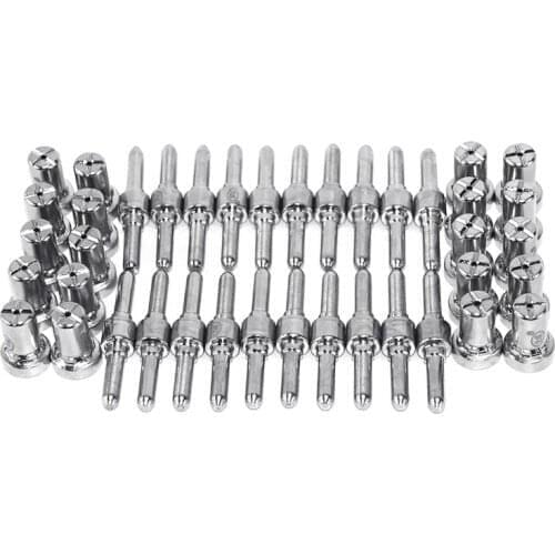 40pcs Plasma Cutting Torch Consumable Cutting Extended Long Plasma Cutter Kit 40A PT31 Plasma Torch Tip Electrode Nozzle