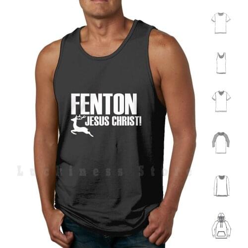Fenton! tank tops vest 100% Cotton Fenton Dog Fenton Dog Jesus Christ Funny Deer Running Deer Running Dog Running Comedy