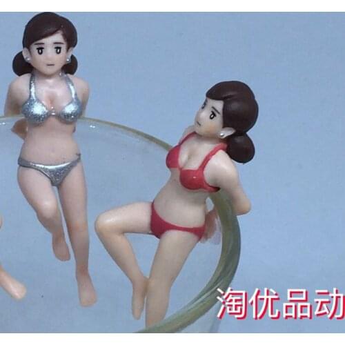 Pvc figure cute cup lady bikini collections doll toy gift model 2pcs/set