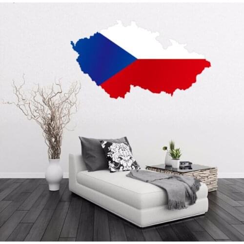 Flag Map of Czech REP Wall Vinyl Sticker Custom Home Decor Wedding Plastic Wallpaper Fashion Design Poster