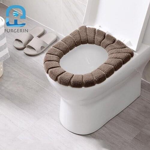 FURGERIN Toilet Seat Cover Set warm soft toilet cover seat Bathroom Accessories villous toilet lid cover washable WC Covers