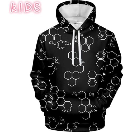 Science Formula Hoodie Colorful 3D Man Woman Funny Math Logistics chemistry Hooded High Street Sweatshirts Autumn Streetwear