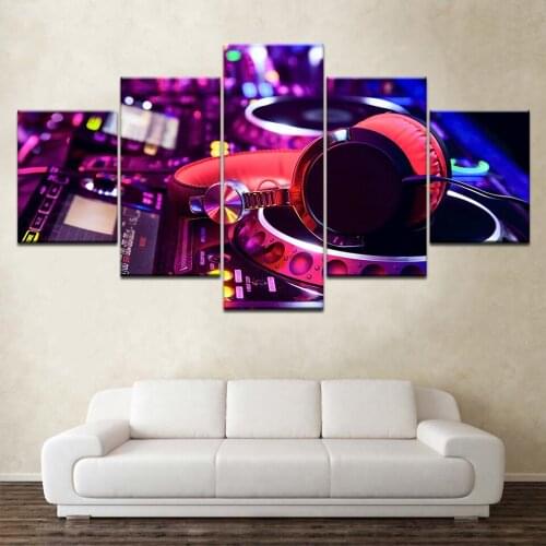 Canvas Pictures Home Decor 5 Pieces DJ Music Player Paintings HD Prints Music Console Poster Modular Living Room Wall Art Frame