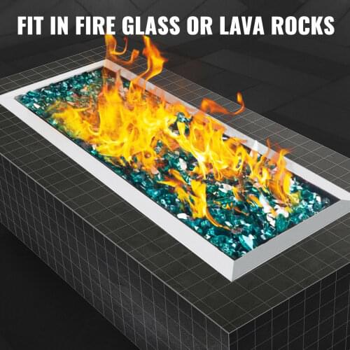 Fire Pit Pan 25.5x10 Inch, Stainless Steel Rectangular Fire Pit Pan and Burner, Built-in Fire Pit Pan with H-Burner