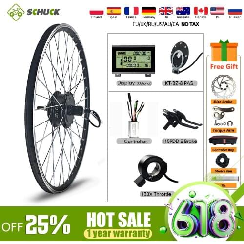 Schuck Ebike Conversion Kit 36/48V 500W Cassette Hub Motor Wheel 16 20 24 26 27.5 28 29 inch For Electric Bicycle Conversion Kit