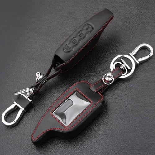 Leather Case For Scher Khan Magicar 5/6 Leather Case For Scher-Khan Magicar M5 M6 Alarm Remote Keychain Cover Protector