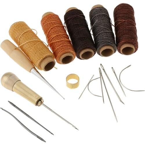 Leather Canvas Craft Tool Set Sewing Thread Spools Stitching Punch Needles