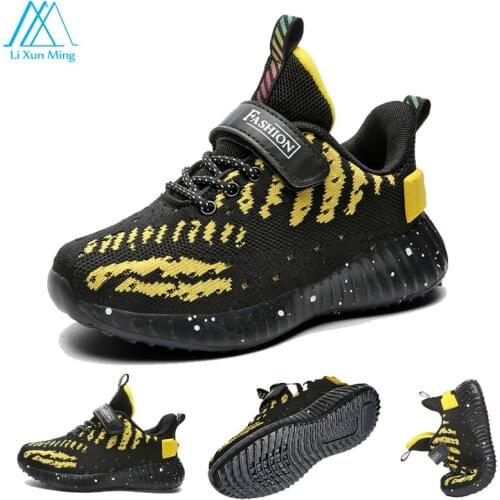 Children Breathable Non-slip Sneaker Fashion Lightweight And Comfortable Casual Walking Shoes Flying Woven Mesh Student Sneakers