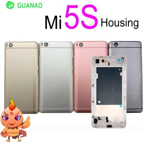 Battery Cover for Xiaomi Mi 5S Rear Door Back Housing Case For Xiaomi Mi 5S Battery Cover Mi5S Middle Chassis Bezel Replacement