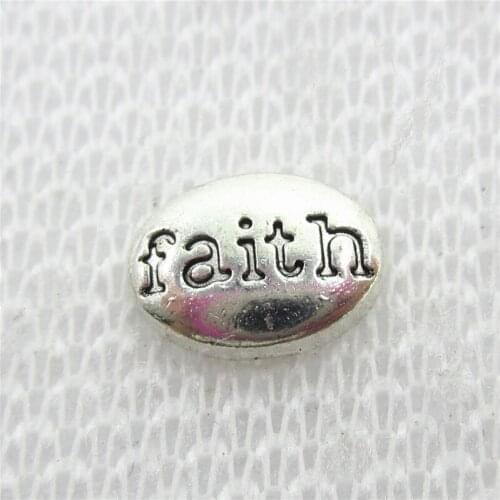 Hot selling 50pcs/lot Faith Floating Charms Living Glass Memory Floating Lockets DIY Jewelry Charms