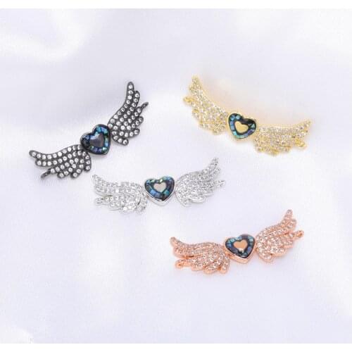 Love Wings DIY Jewelry Fitting Supplies Copper Bracelet Connector Fastener Clasp Accessories For Necklaces Making Christmas Gift