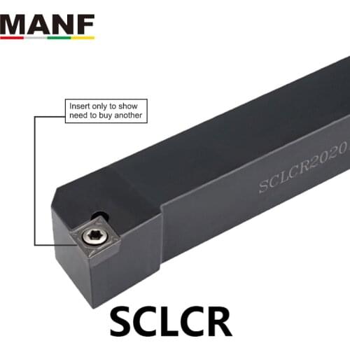 MANF CNC 10mm 12mm SCLCR-1010H06 External Turning Tool Holder CCMT09 Inserts Lathe Cutter Clamped Steel tool for lathe