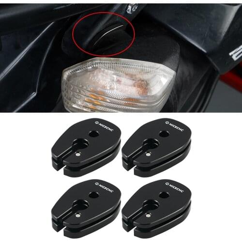 4PCS Motorcycle Blinker Stalk Elimination Kit Adapter Plate Turn Signal Spacers Adapters For Kawasaki KLR650 KLR 650 2008-2018