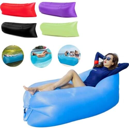 Outdoor Inflatable Cushion Adults Kids Air Sofa Bed Lounger Couch Chair Bag Picnic Beach Lazy Camping Mat Portable Indoor Sofa