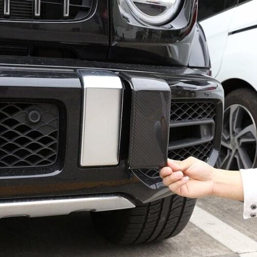 For Mercedes Benz G class W463 G350 G400 G500 2019-2020 Real carbon Front Car Front bumper decoration sticker Car Accessories