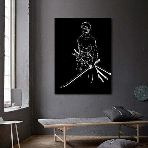 Wall Art HD Printed Pictures Anime Canvas Home Decor Modular Painting One Piece Roronoa Zoro No Frame Cuadros For Living Room