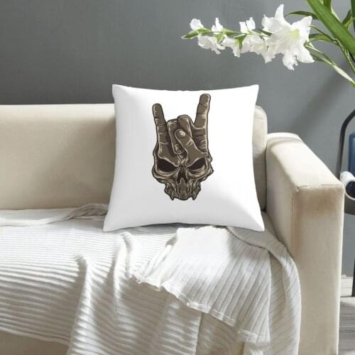 Devil Horns With Skull Heavy Metal Hand Gesture pillowcase printed cushion cover sofa waist pillow pillow cover