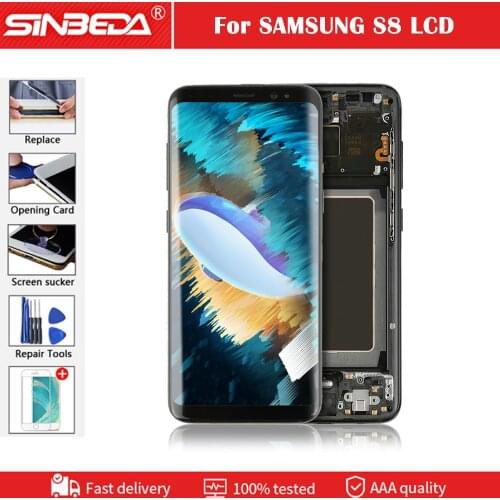 Original For Samsung Galaxy S8 G950 G950F G955A G950U G955F LCD Touch Screen With Burn Shadow Digitizer Display Replacement