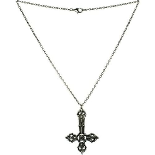 Gothic Inverted Cross Necklace Satanic Crucifix Witchy Pendant Charm Goth Witchy Punk Statement Jewelry Fashion Women Gift Trend