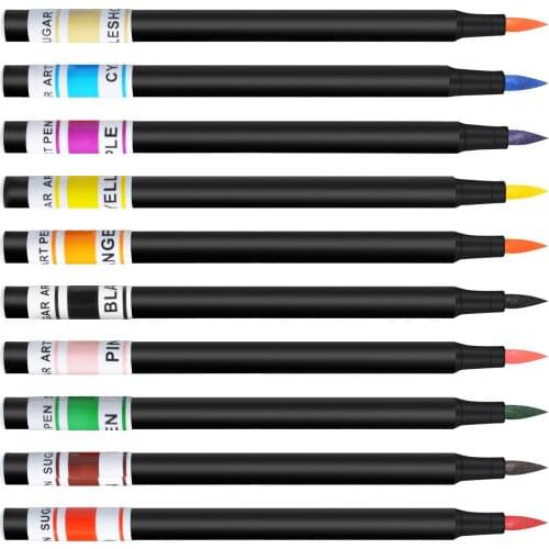 10 Colors Edible Pigment Pen Brush Food Coloring Pen For Drawing Biscuits Fondant Cake Decorating DIY Draw Tools