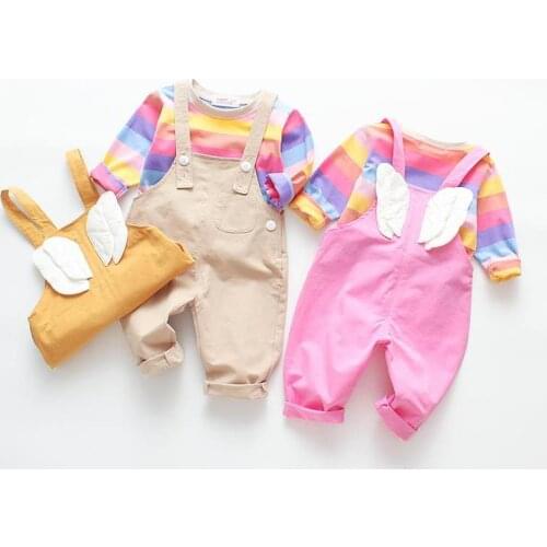 Girls striped wing suspenders 2